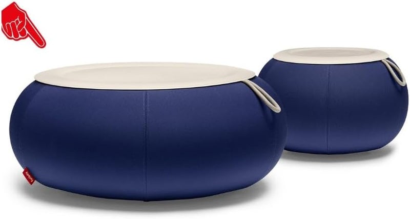 Fatboy Dumpty Outdoor Round Coffee Table - Steel Tabletop, Easy-to-Inflate, Durable for Indoor & Outdoor (87.5 x 35 cm) (Yves Blue) - Image 3